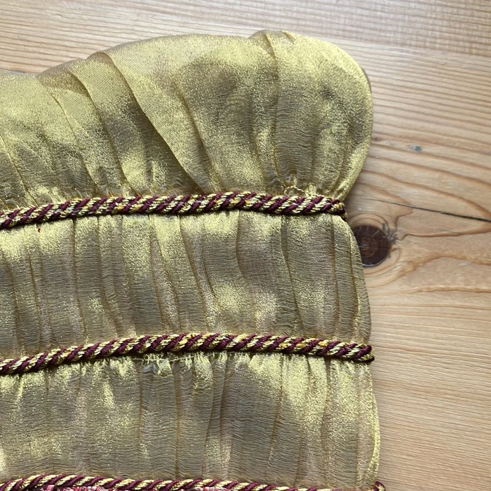 Gold Renaissance Lurex Velvet Bells Christmas Stocking Nantucket Dist. Co. NWOT